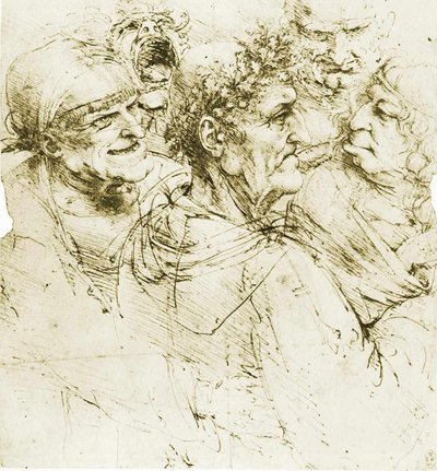 Grotesque Heads by Leonardo da Vinci